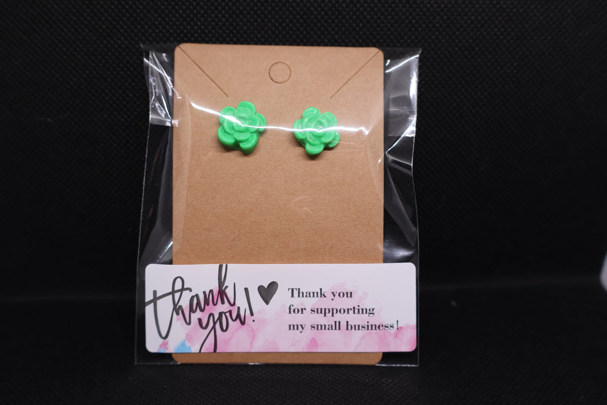 Handmade Mini Rose Succulent Stud Earrings πΏπ