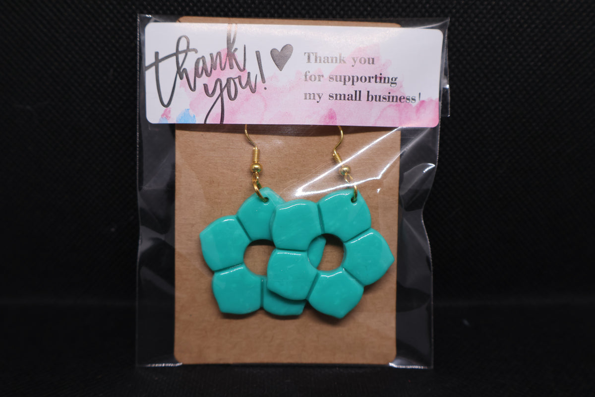 Handmade Turquoise Flower Dangle Earrings š©µšø