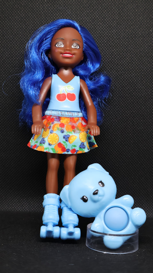 💙 Barbie Chelsea Blue Roller Skates & Fidget Toy Set
