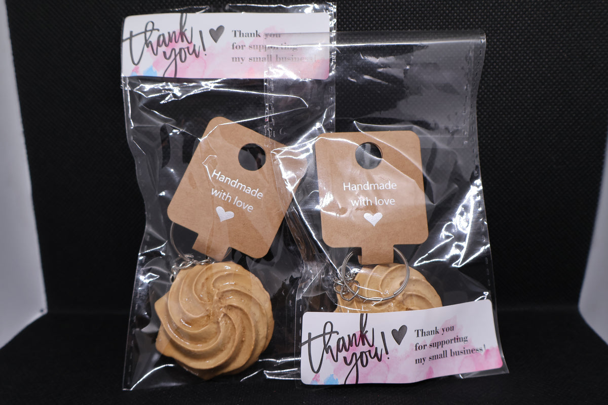 Handmade Swirl Biscuit Keyring 🍪✨