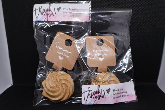 Handmade Swirl Biscuit Keyring 🍪✨