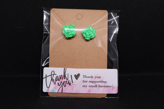 Handmade Rose Succulent Stud Earrings 🌿💚