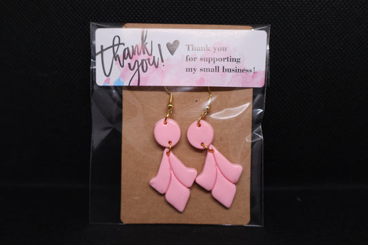 Handmade Pink Petal Dangle Earrings 🌸💗