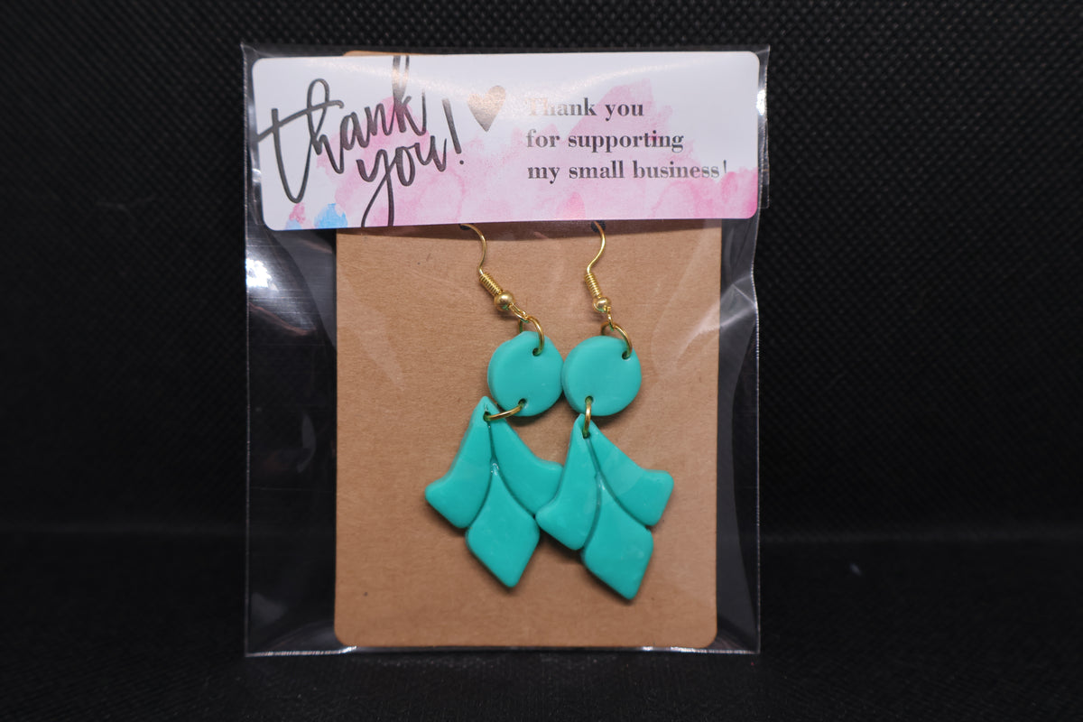 Handmade Turquoise Petal Dangle Earrings 🩵✨