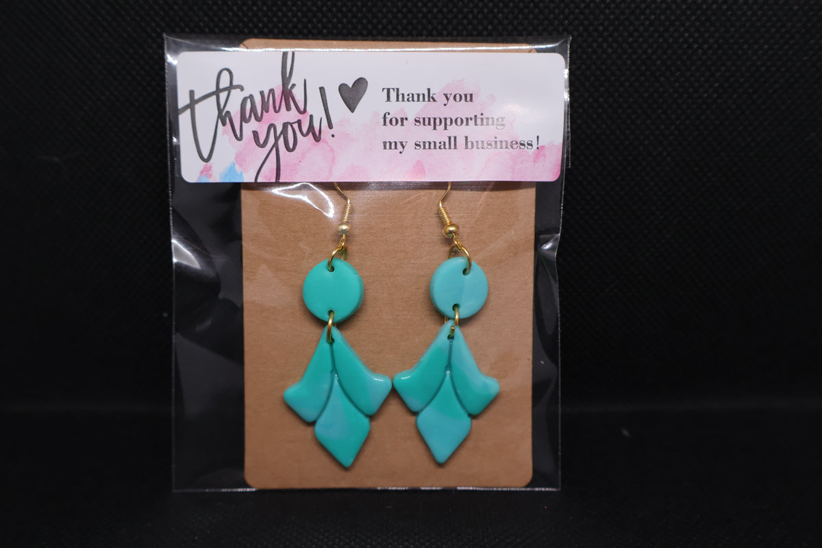 Handmade Turquoise Petal Dangle Earrings 🩵✨