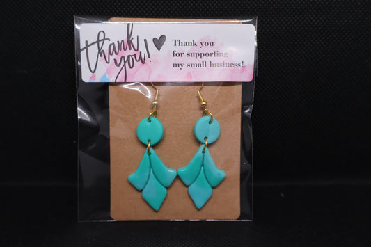 Handmade Turquoise Petal Dangle Earrings 🩵✨