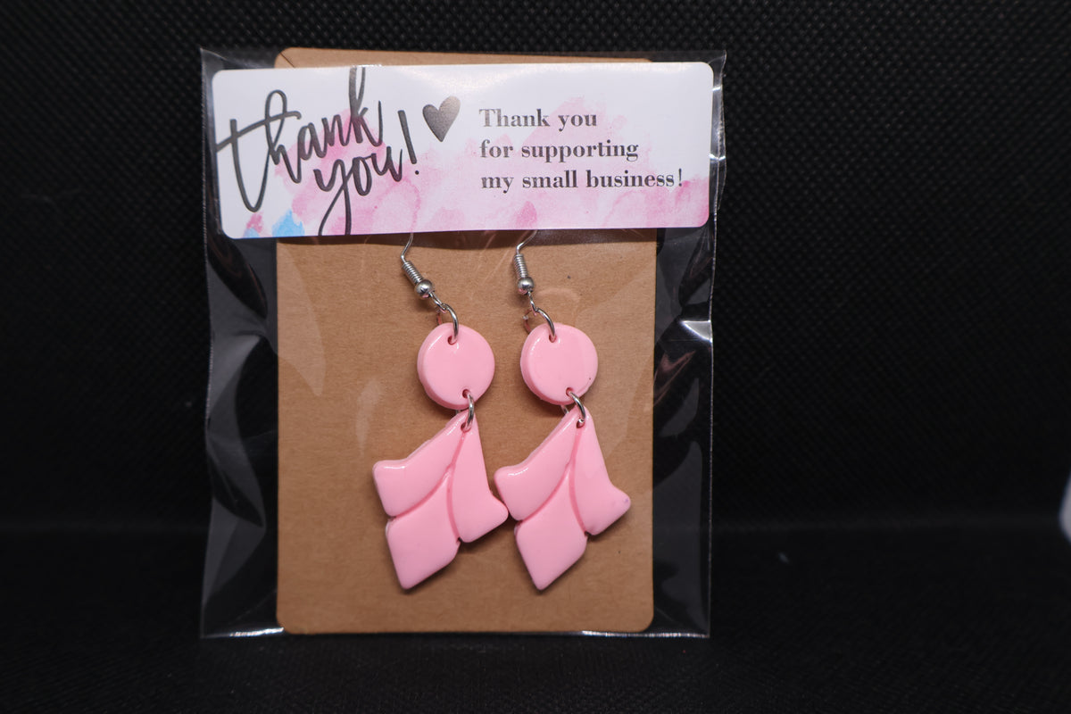 Handmade Soft Pink Petal Dangle Earrings 🩷🌸