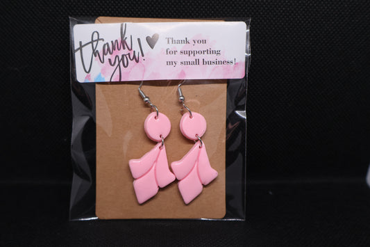 Handmade Soft Pink Petal Dangle Earrings 🩷🌸