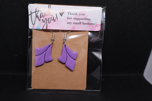 Handmade Purple Petal Dangle Earrings 💜✨