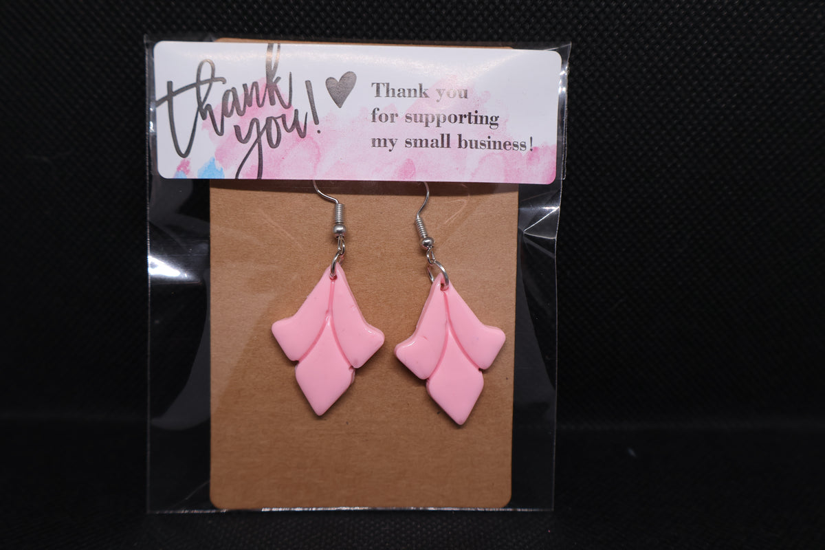 Handmade Soft Pink Petal Dangle Earrings 🌸🩷