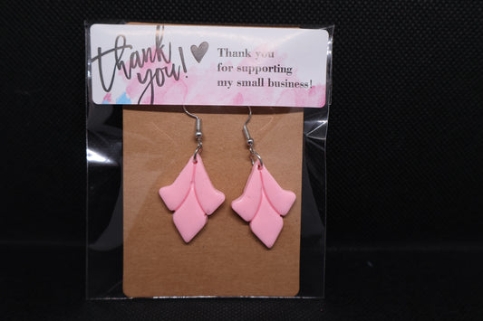 Handmade Soft Pink Petal Dangle Earrings 🌸🩷