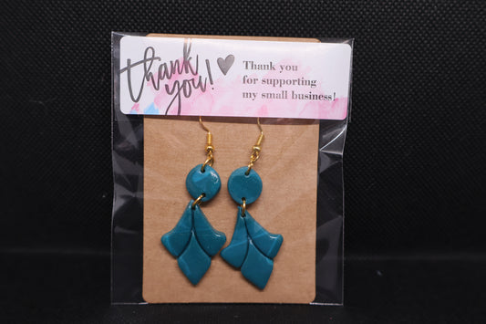 Handmade Teal Petal Dangle Earrings 🩵✨
