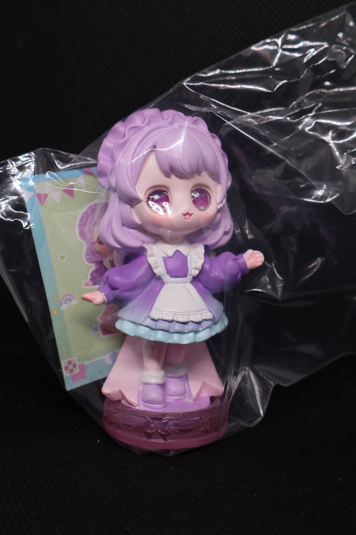 💜 Pastel Purple Maid Girl Collectible Figure 🎀🫖✨