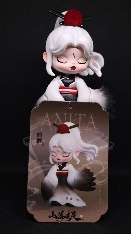 🪽 ANITA Crane Collectible Figure – White & Black