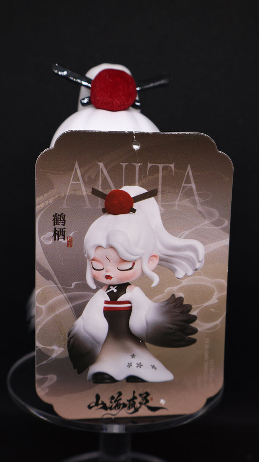 🪽 ANITA Crane Collectible Figure – White & Black