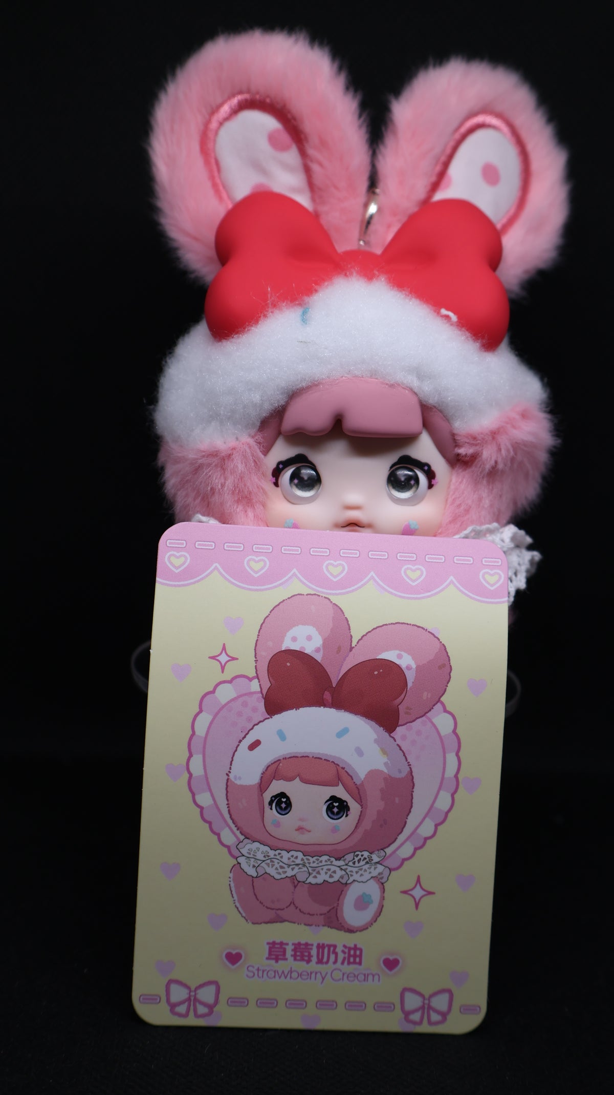 🍓 YOMI Strawberry Cream Plush Collectible – Pink Bunny