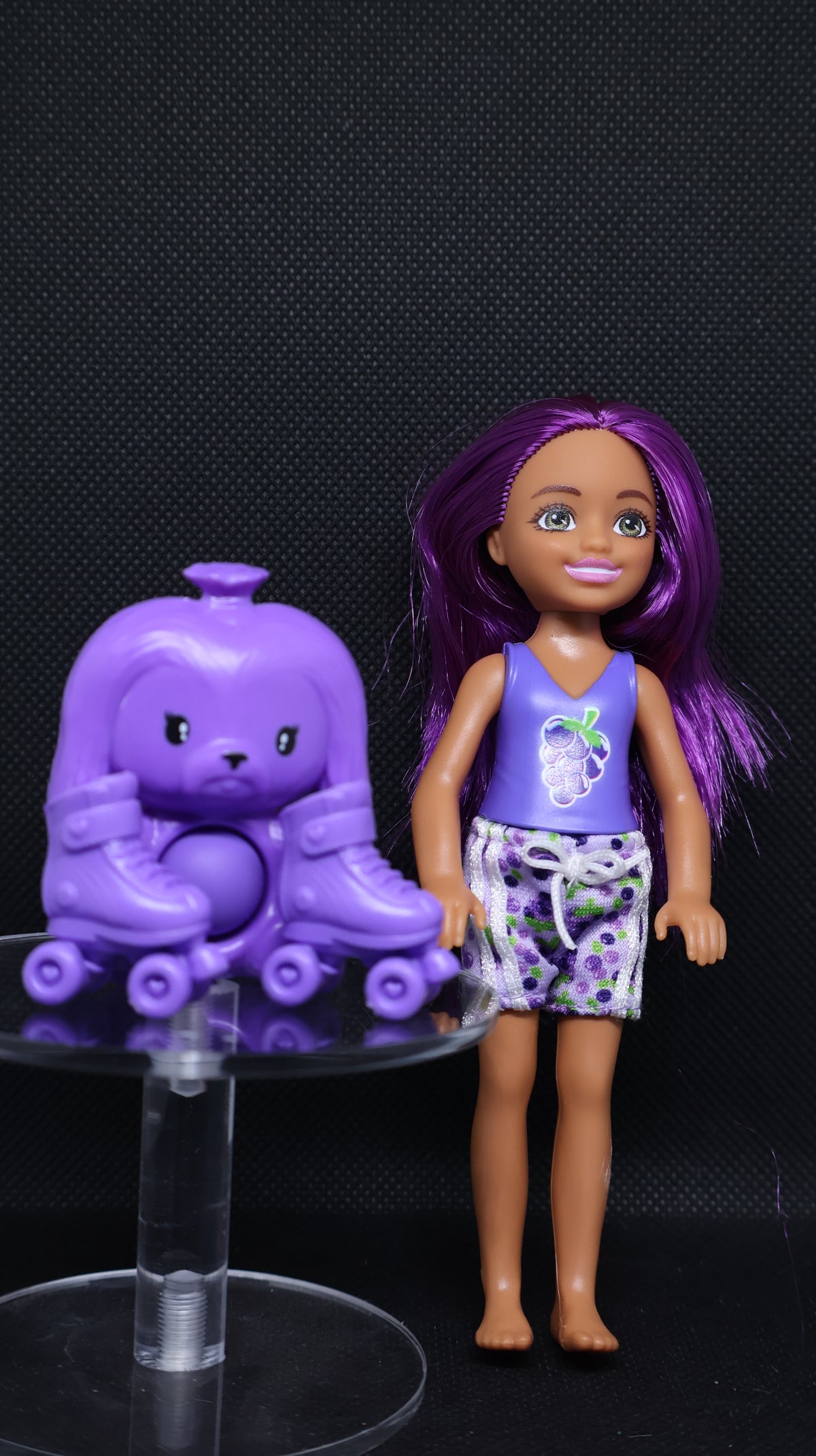 💜 Barbie Chelsea Purple Roller Skates & Fidget Toy Set
