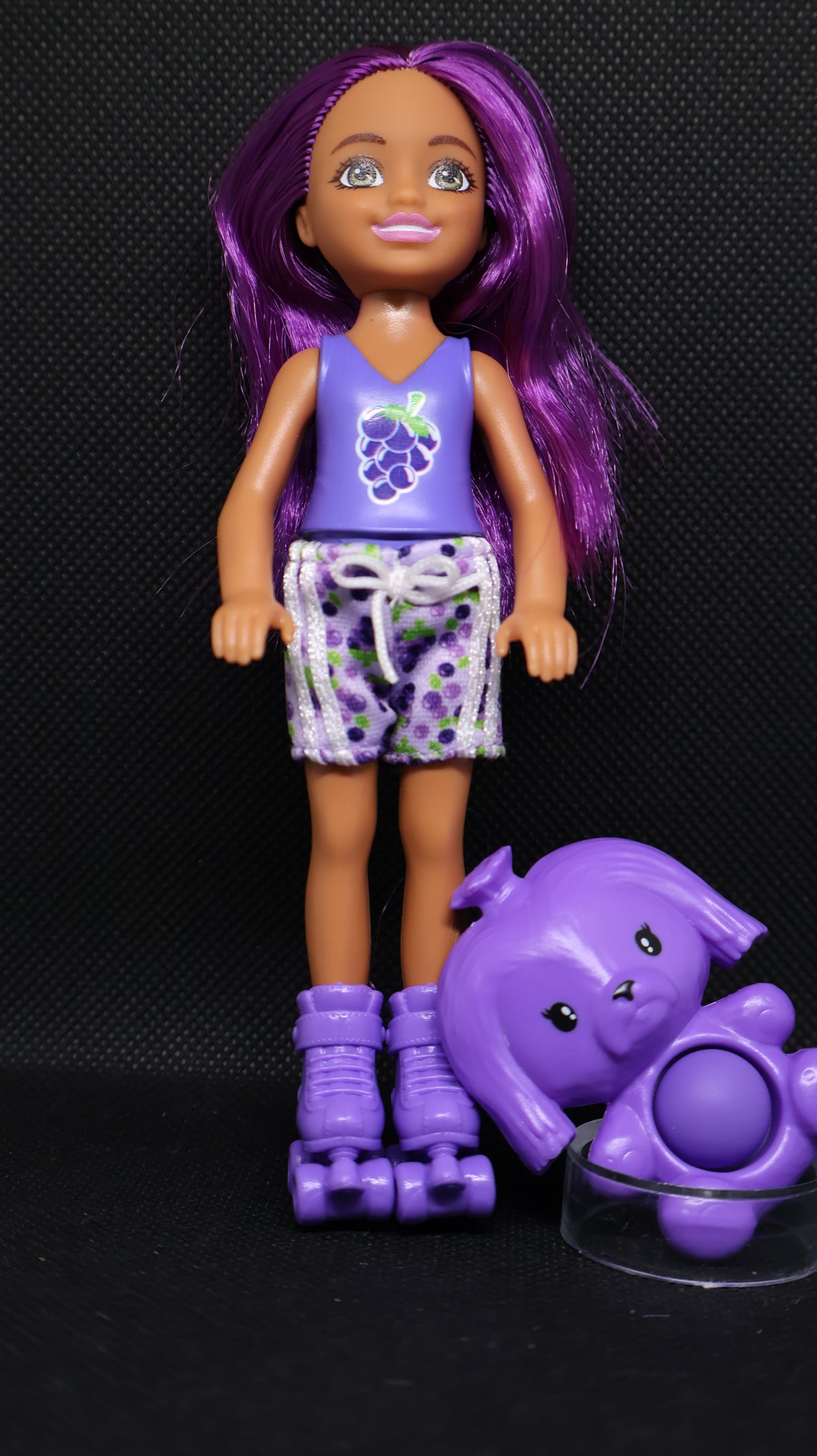 💜 Barbie Chelsea Purple Roller Skates & Fidget Toy Set