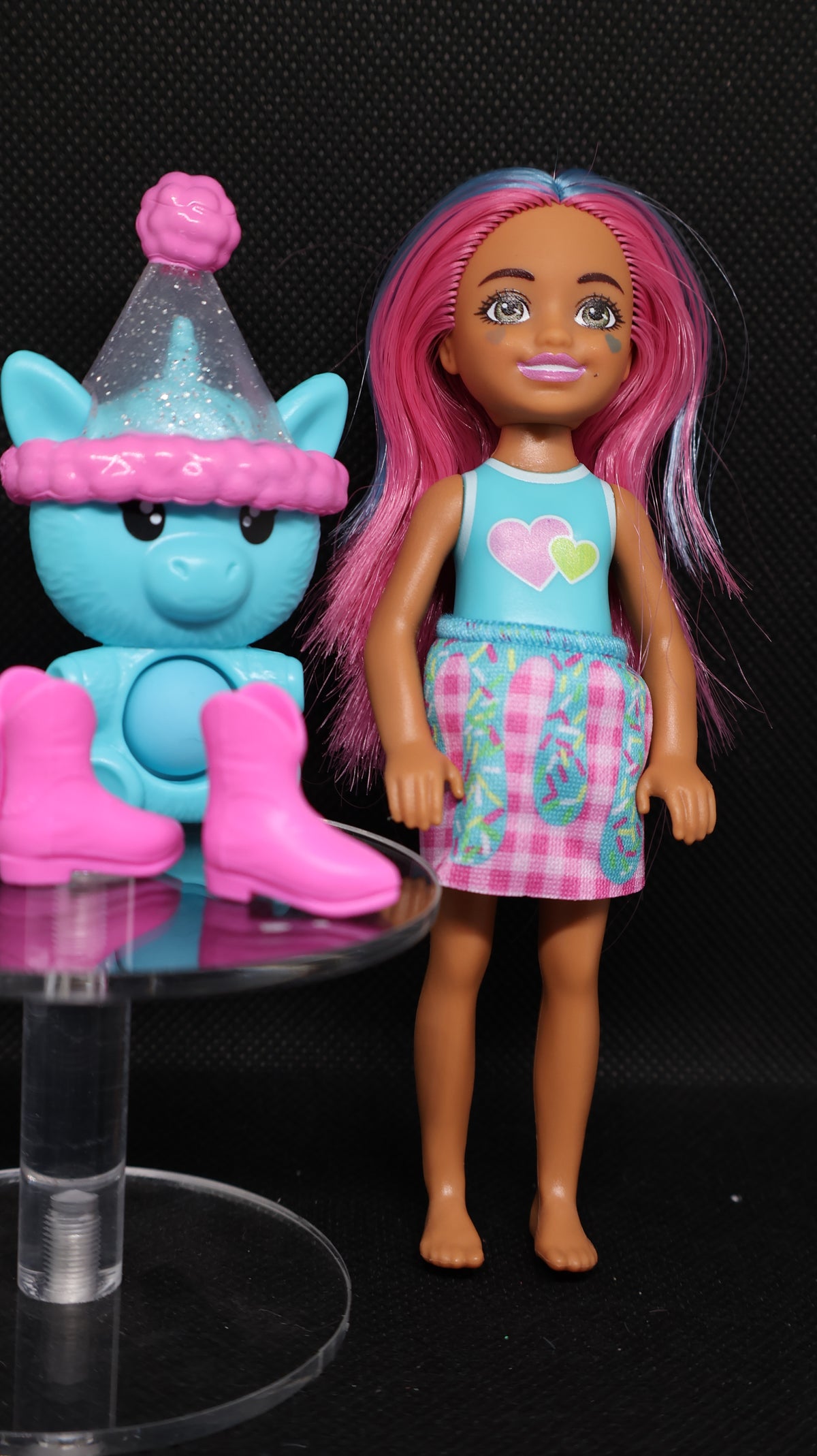 💕 Barbie Chelsea Pink & Aqua Roller Skates & Fidget Toy Set