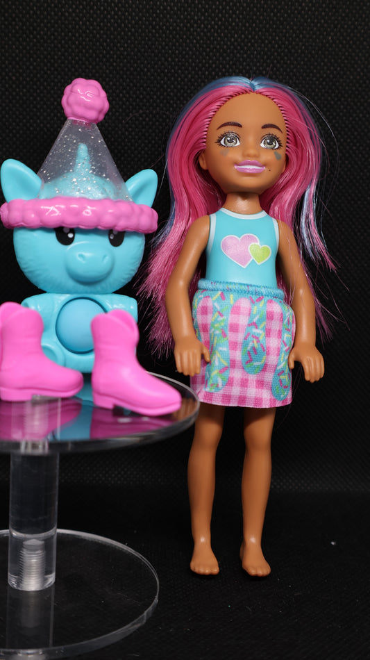 💕 Barbie Chelsea Pink & Aqua Roller Skates & Fidget Toy Set