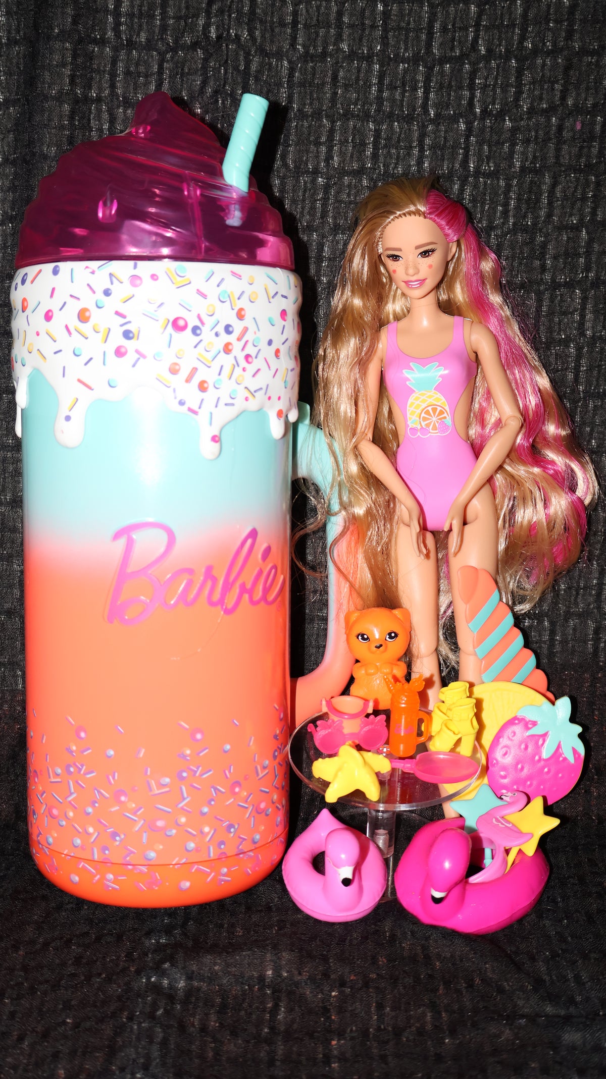 🌴💕 Barbie Rise & Surprise Doll – Tropical Party Playset with Cup & Accessories