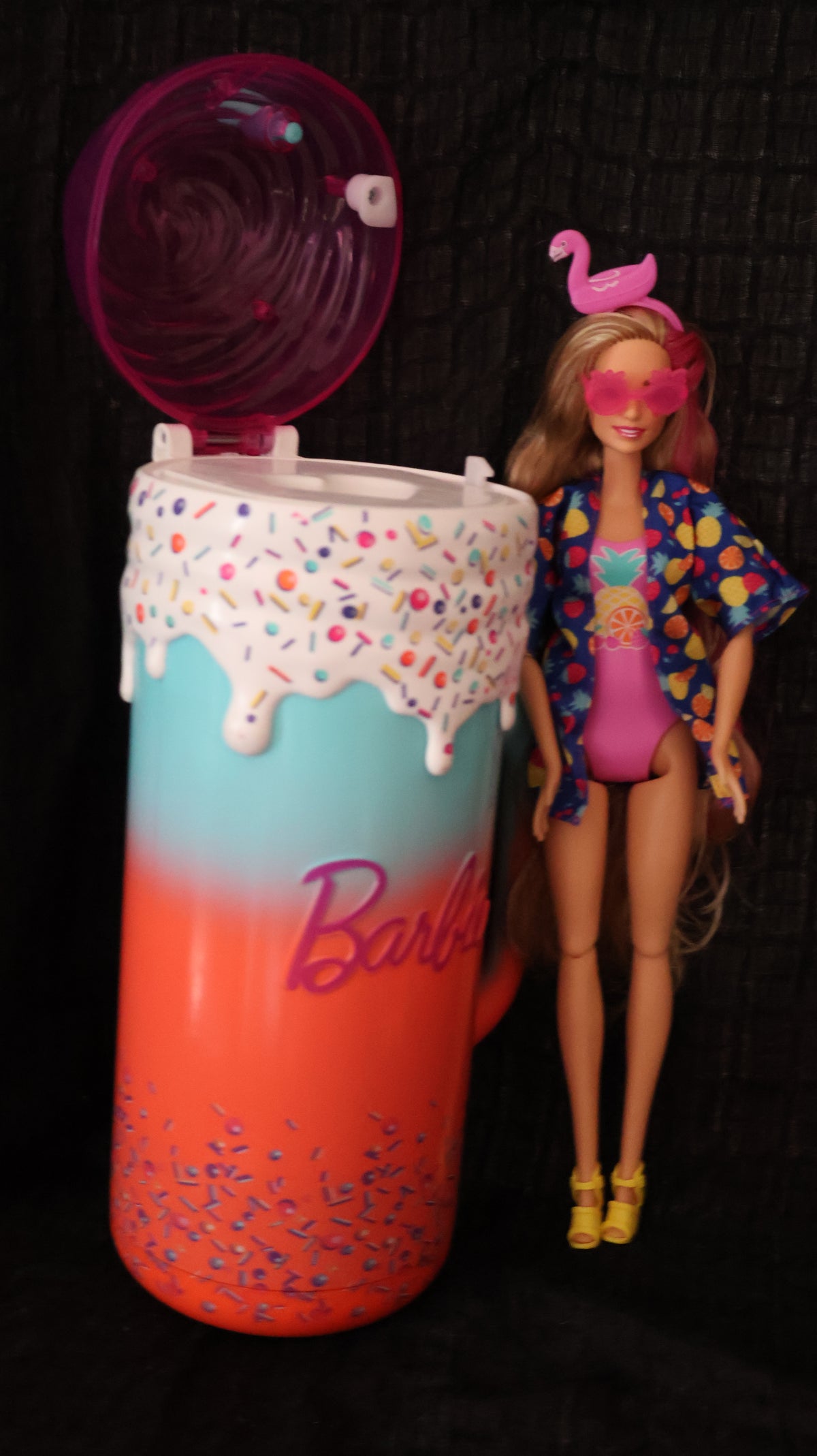 🌴💕 Barbie Rise & Surprise Doll – Tropical Party Playset with Cup & Accessories